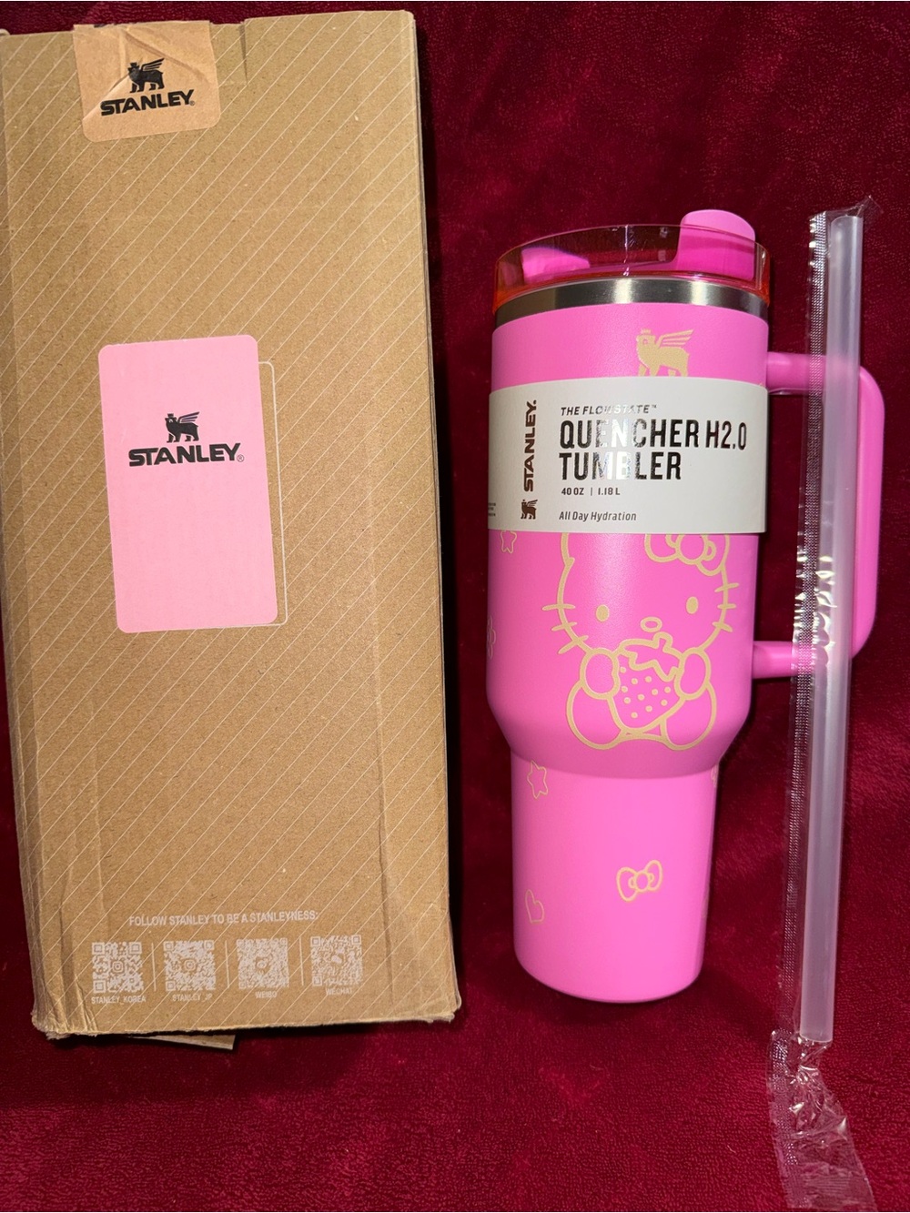 Stanley Hello Kitty Quencher H2.0 40oz. Tumbler - Pink New